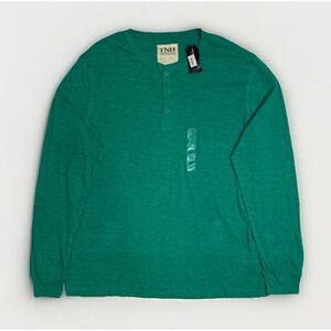 Threads & Heirs Mens Green Parakeet Long Sleeve Shirt Button Size XL